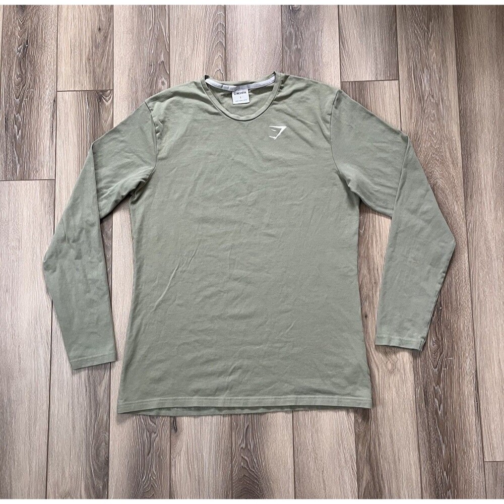 Gymshark Light Green/Sage Green Arrival Long Sleeve Shirt Mens Size Large